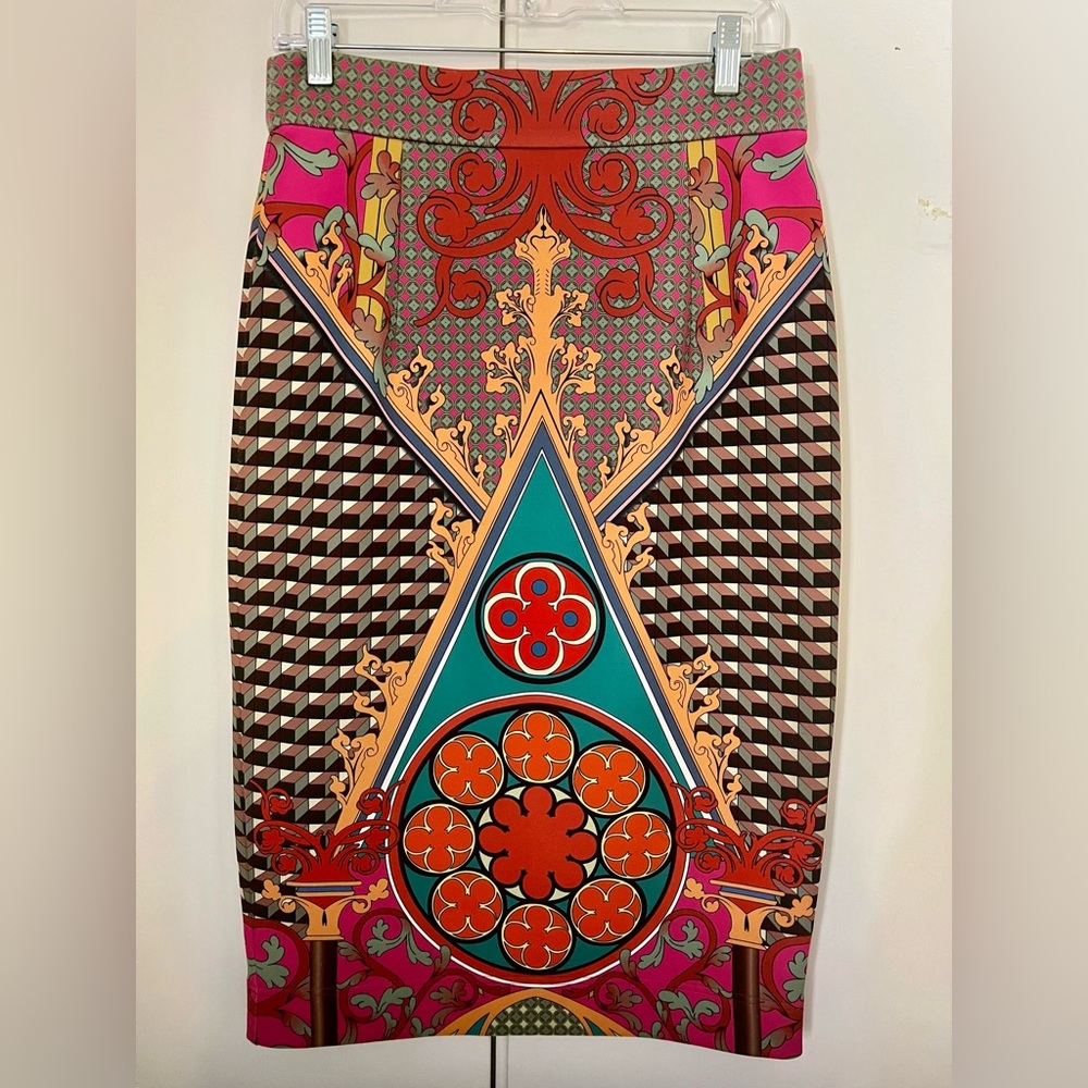 Multi color pencil skirt